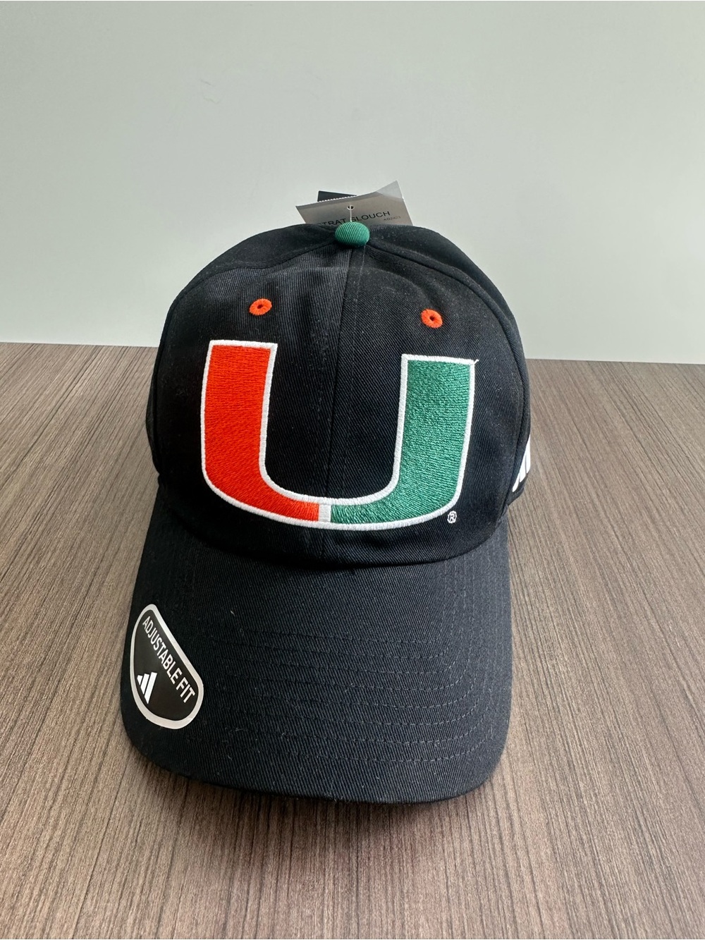 adidas U of Miami Cap with Orange and Green U Logo